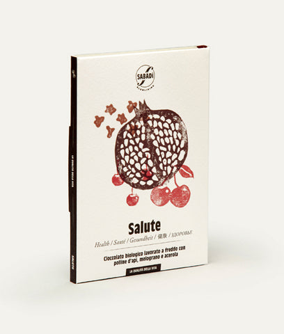 Salute Cioccolato biologico con polline d’api, estratti di melograno gr. 50 - Sabadì